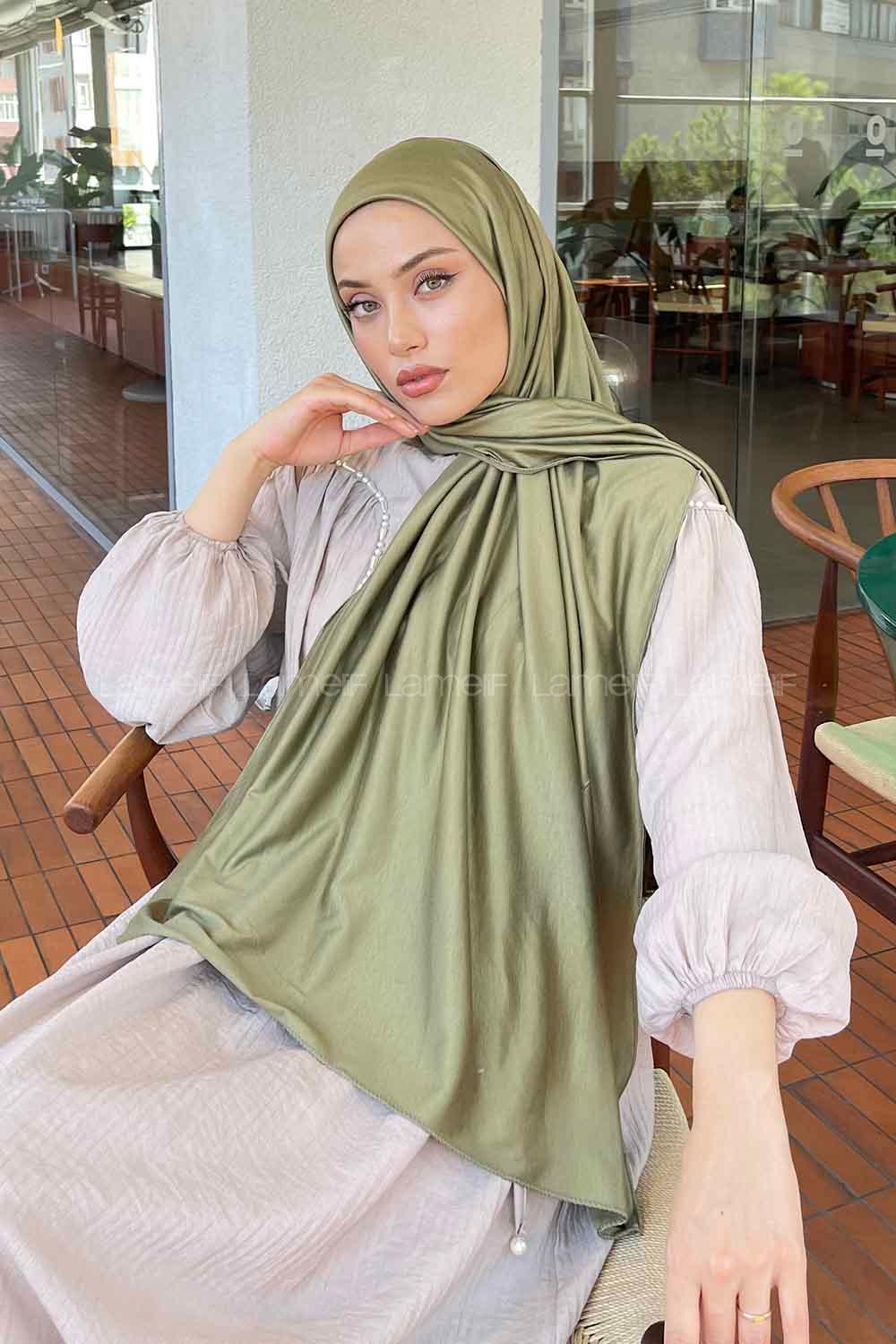 Mint Green Combed Fabric Straight Shawl