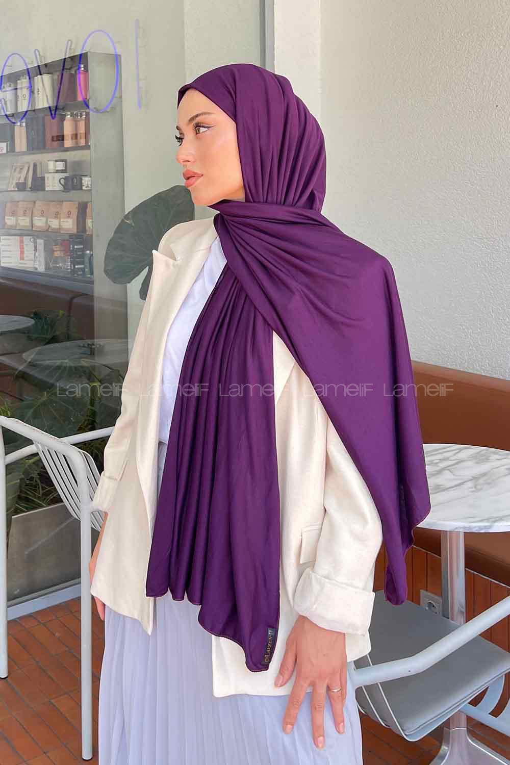 Lamelif Mor Penye Şal