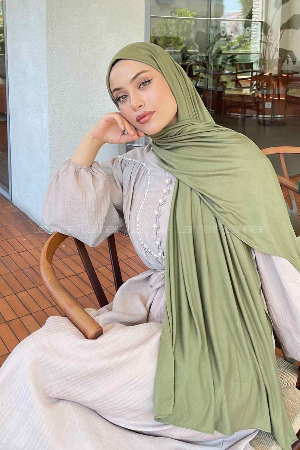 Lamelif Penye Şal Asker Yeşili