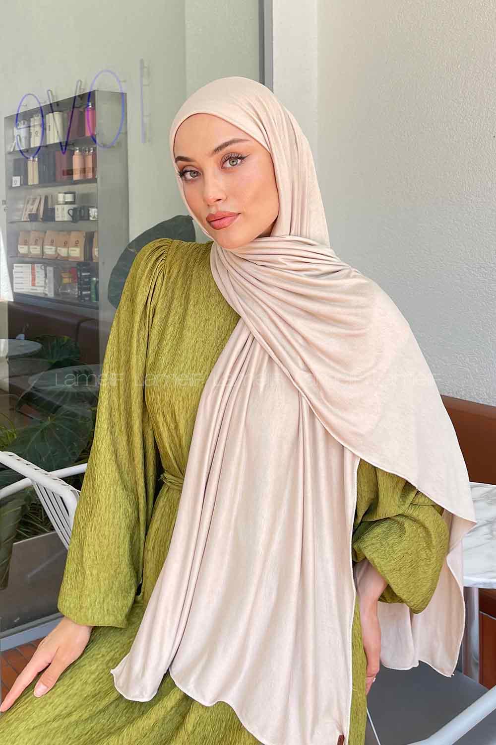 Lamelif Penye Şal Ekru