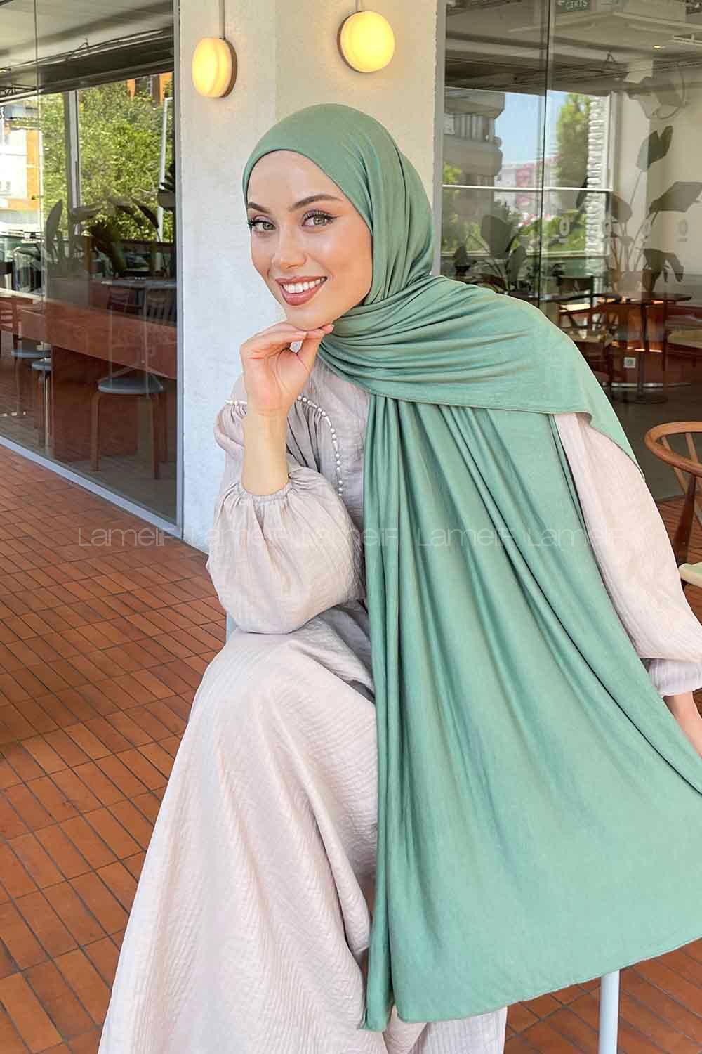 Lamelif Penye Şal Elma Yeşili