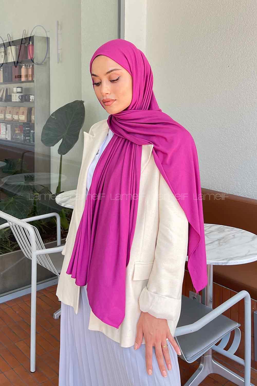 Lamelif Penye Şal Erguvan