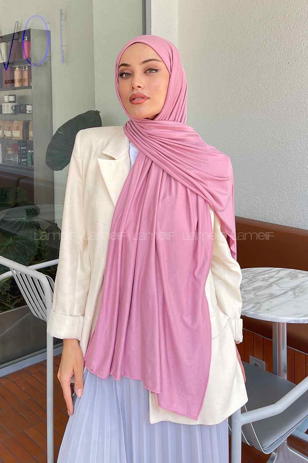 Lamelif Penye Şal Koyu Pudra