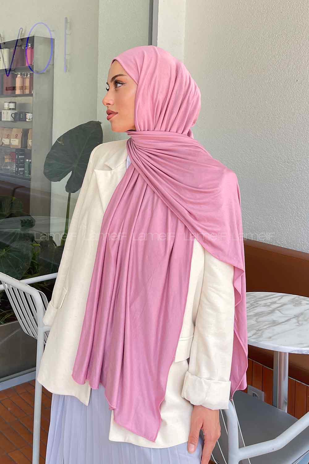 Lamelif Penye Şal Koyu Pudra