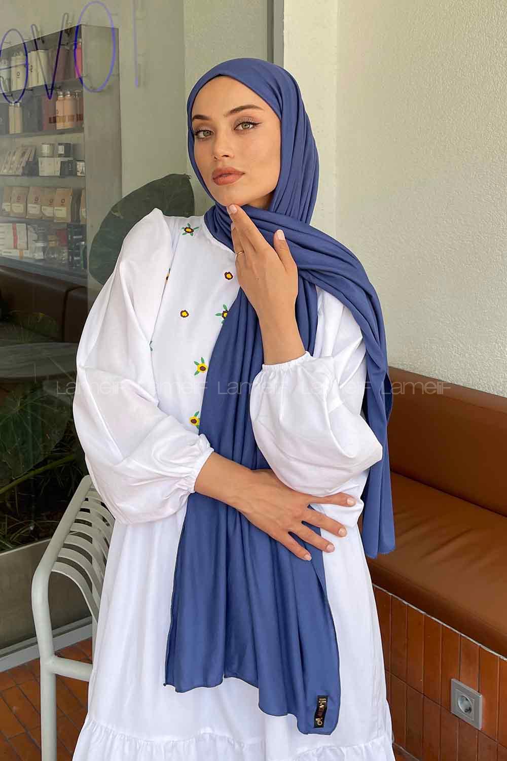 Lamelif Penye Şal Okyanus Mavi