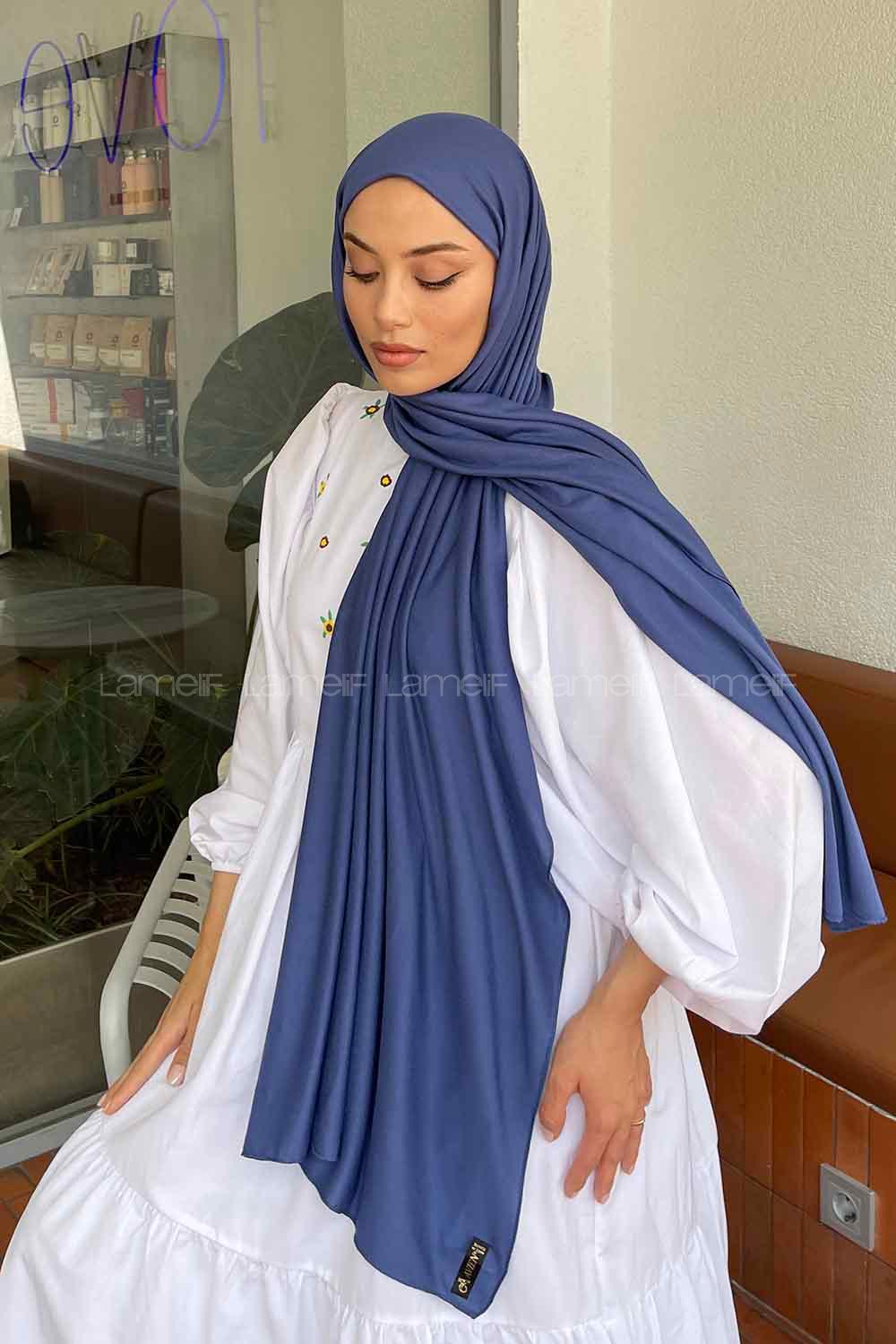 Lamelif Penye Şal Okyanus Mavi