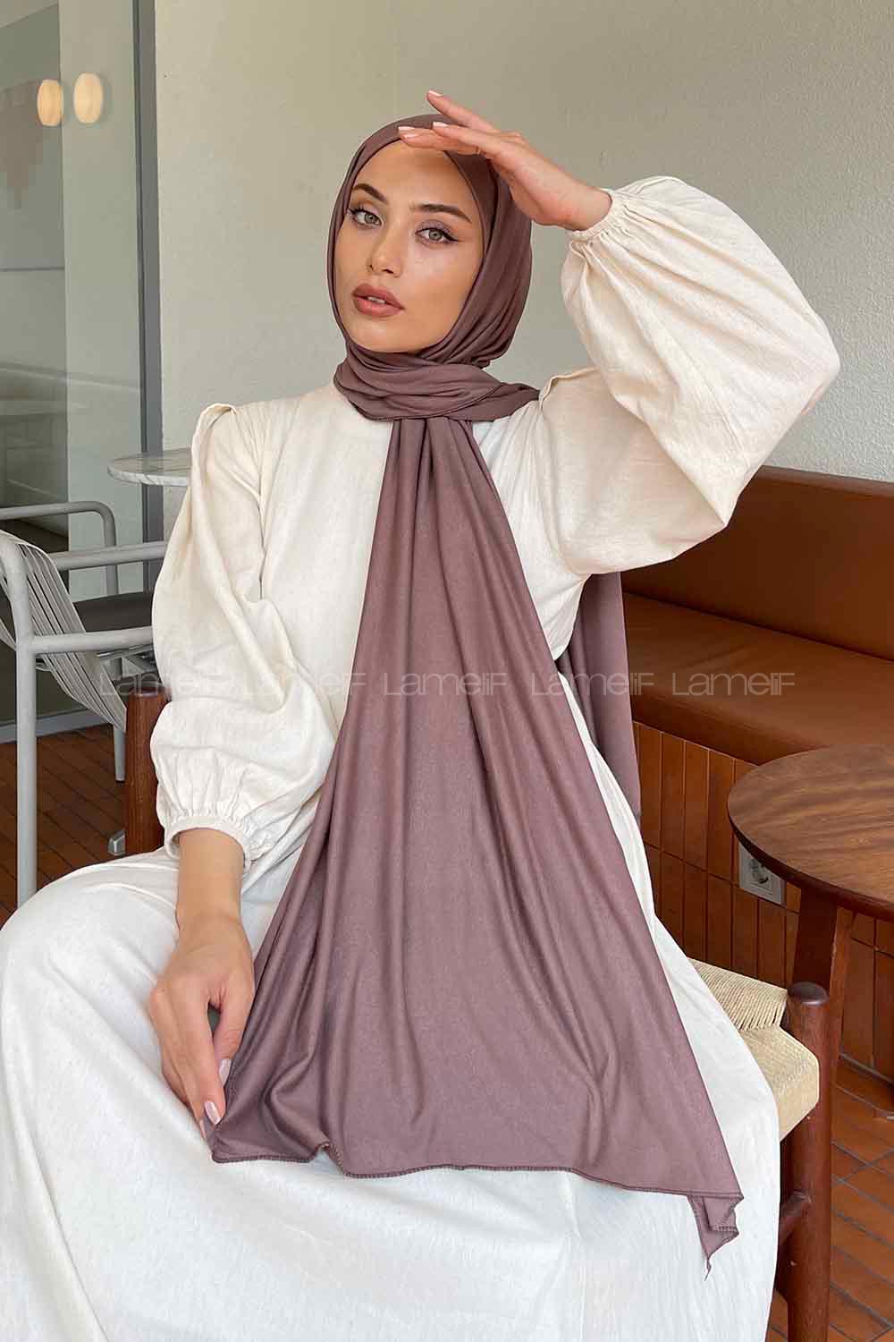 Lamelif Penye Şal Tozlu Kahve