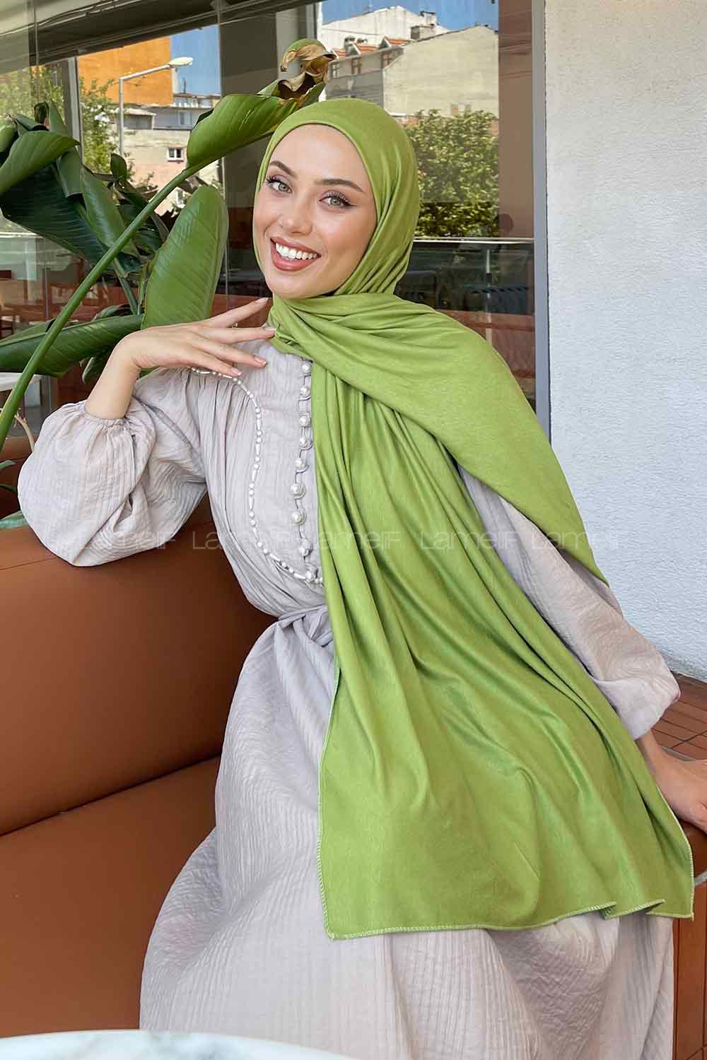Lamelif Penye Şal Fıstık Yeşili
