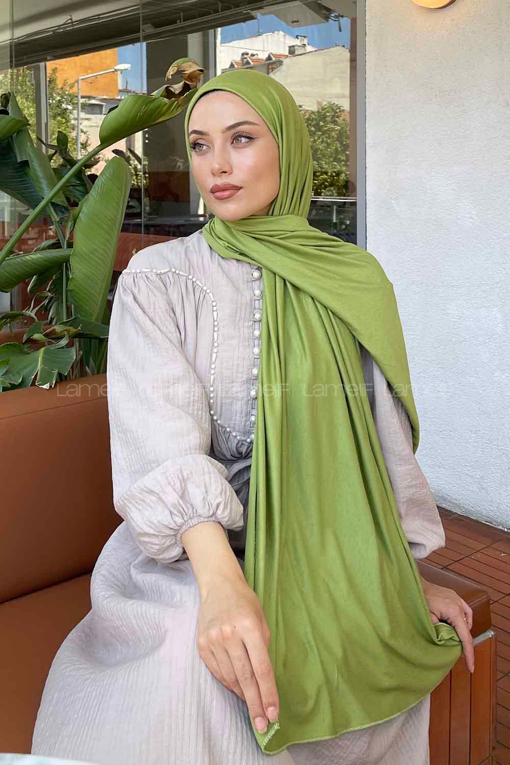 Lamelif Penye Şal Fıstık Yeşili