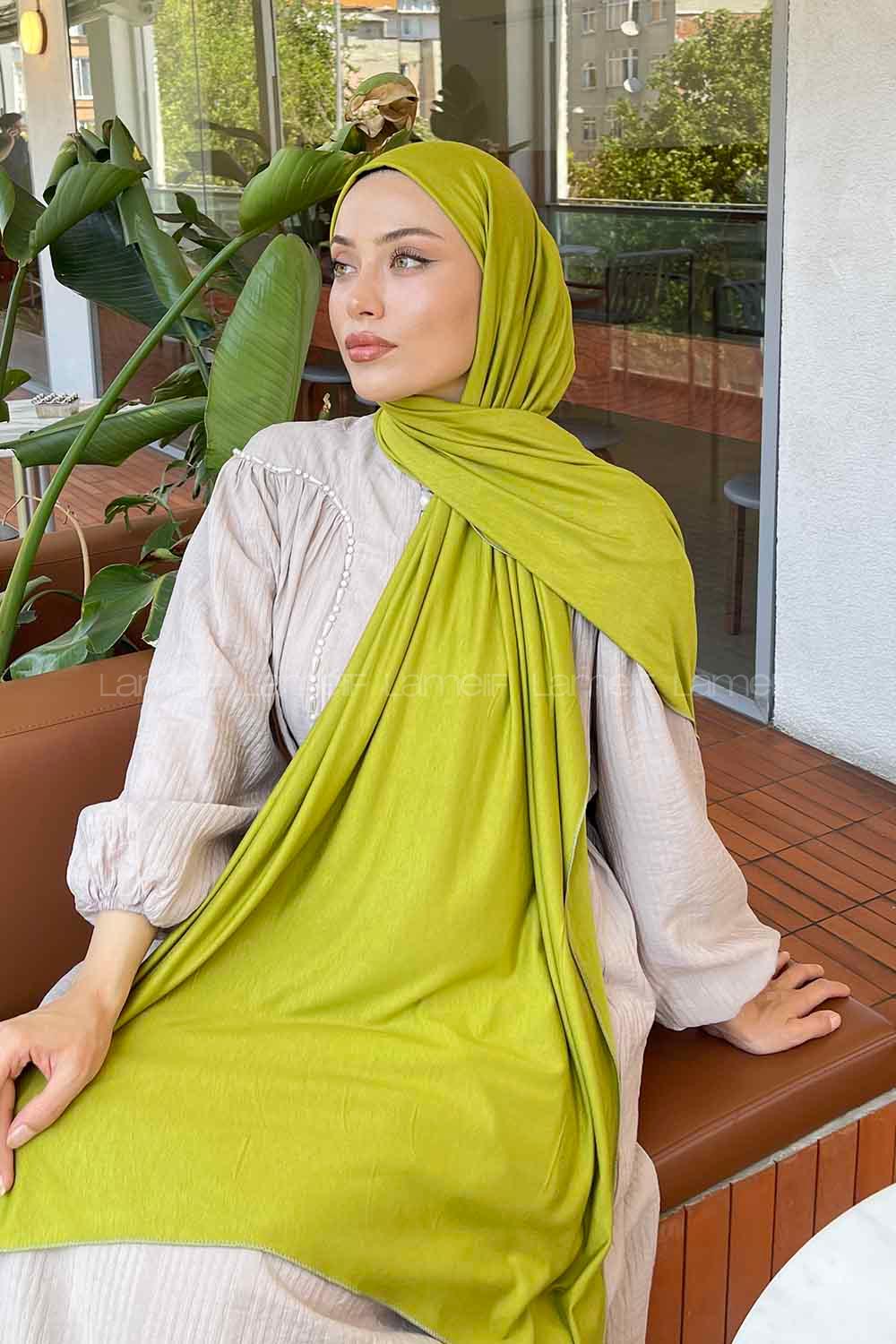 Lamelif Penye Şal Yağ Yeşili