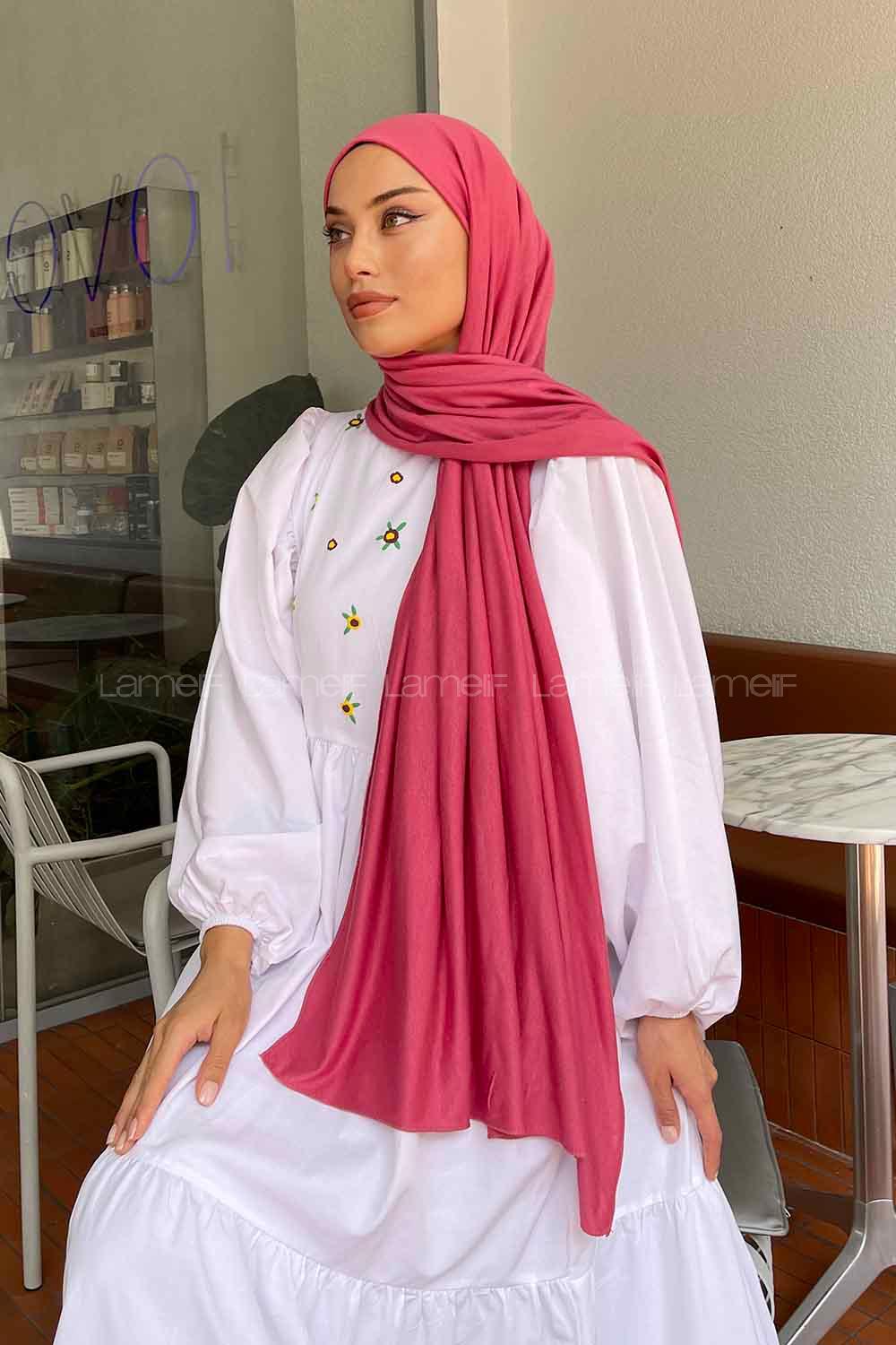 Lamelif Şeker Pembe Penye Şal