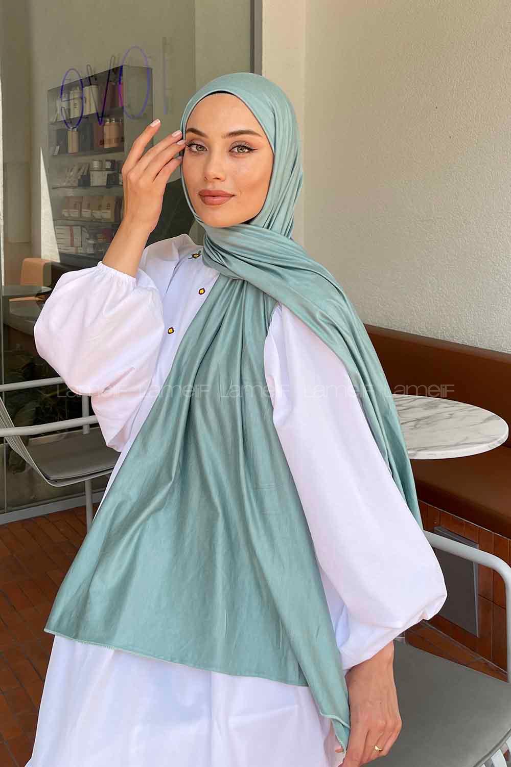 Lamelif Su Yeşili Penye Şal