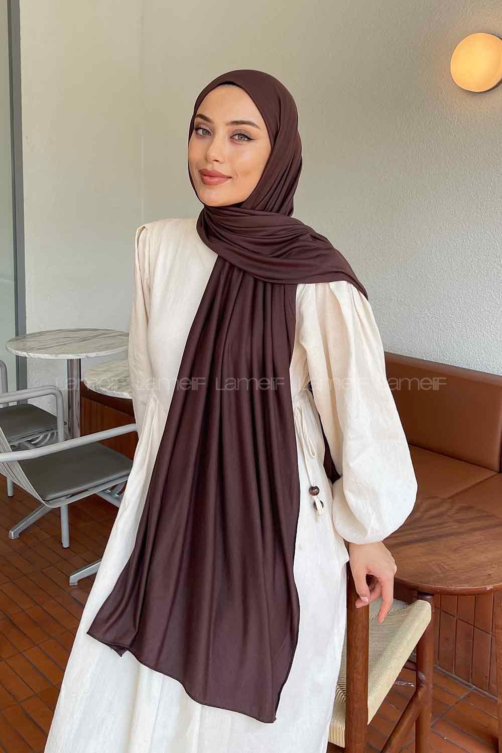 Lamelif Kahve Çekirdeği Penye Şal