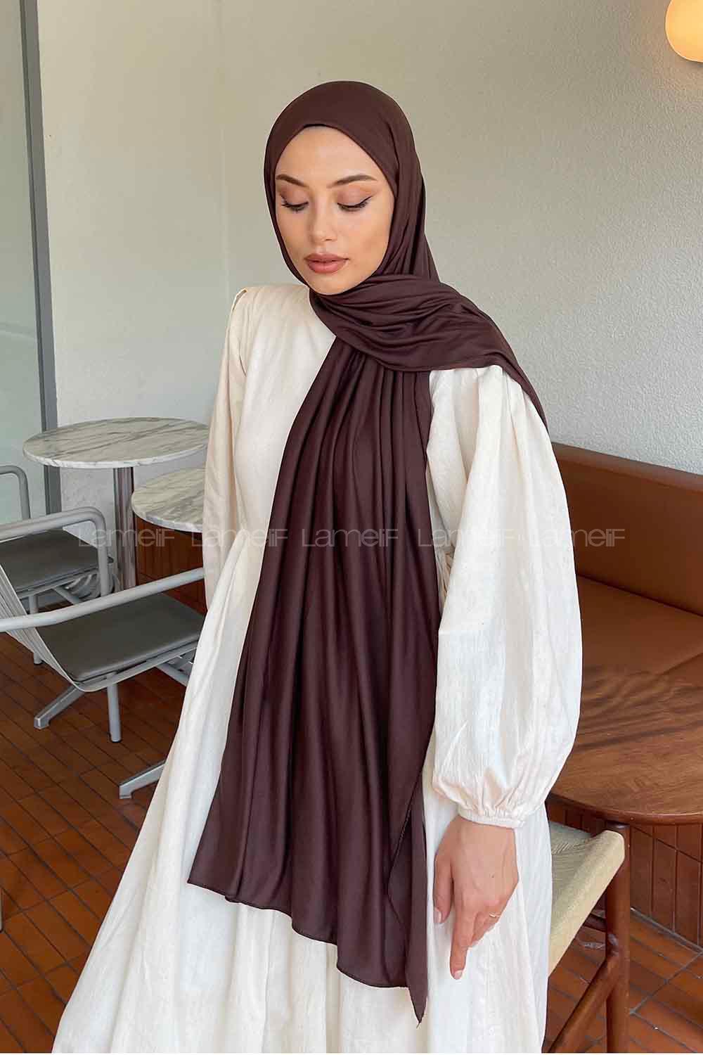 Lamelif Kahve Çekirdeği Penye Şal