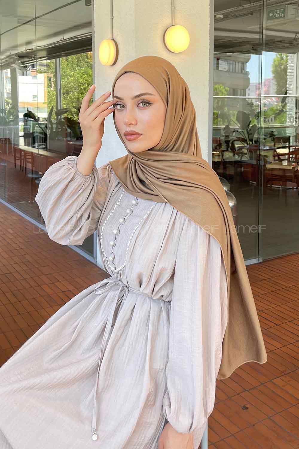 Lamelif Penye Şal Karamel