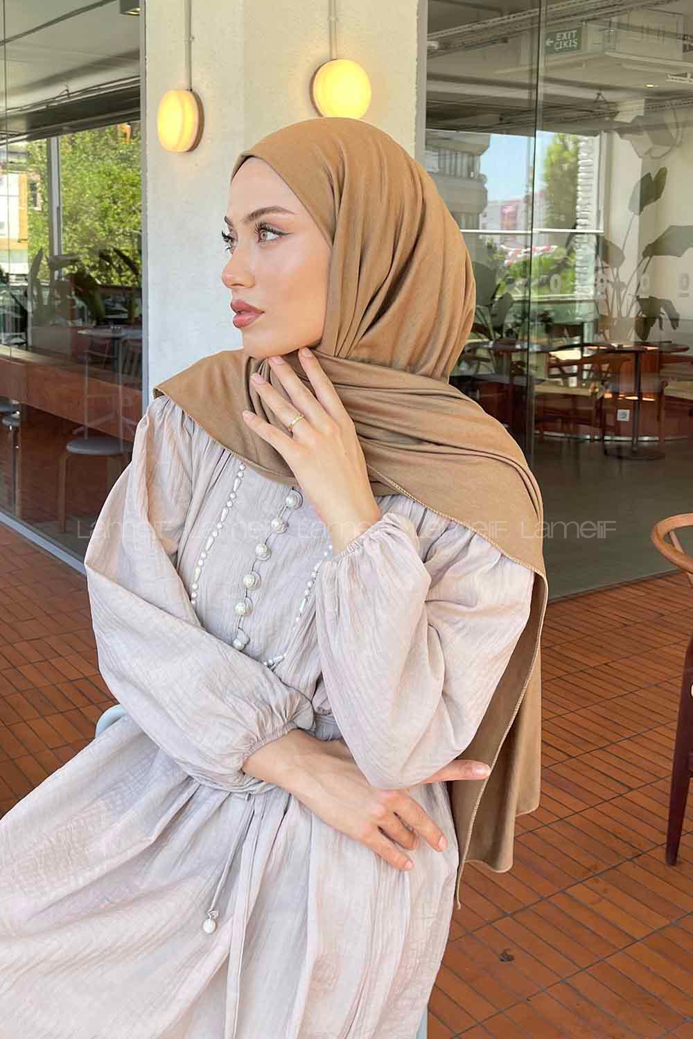 Lamelif Penye Şal Karamel