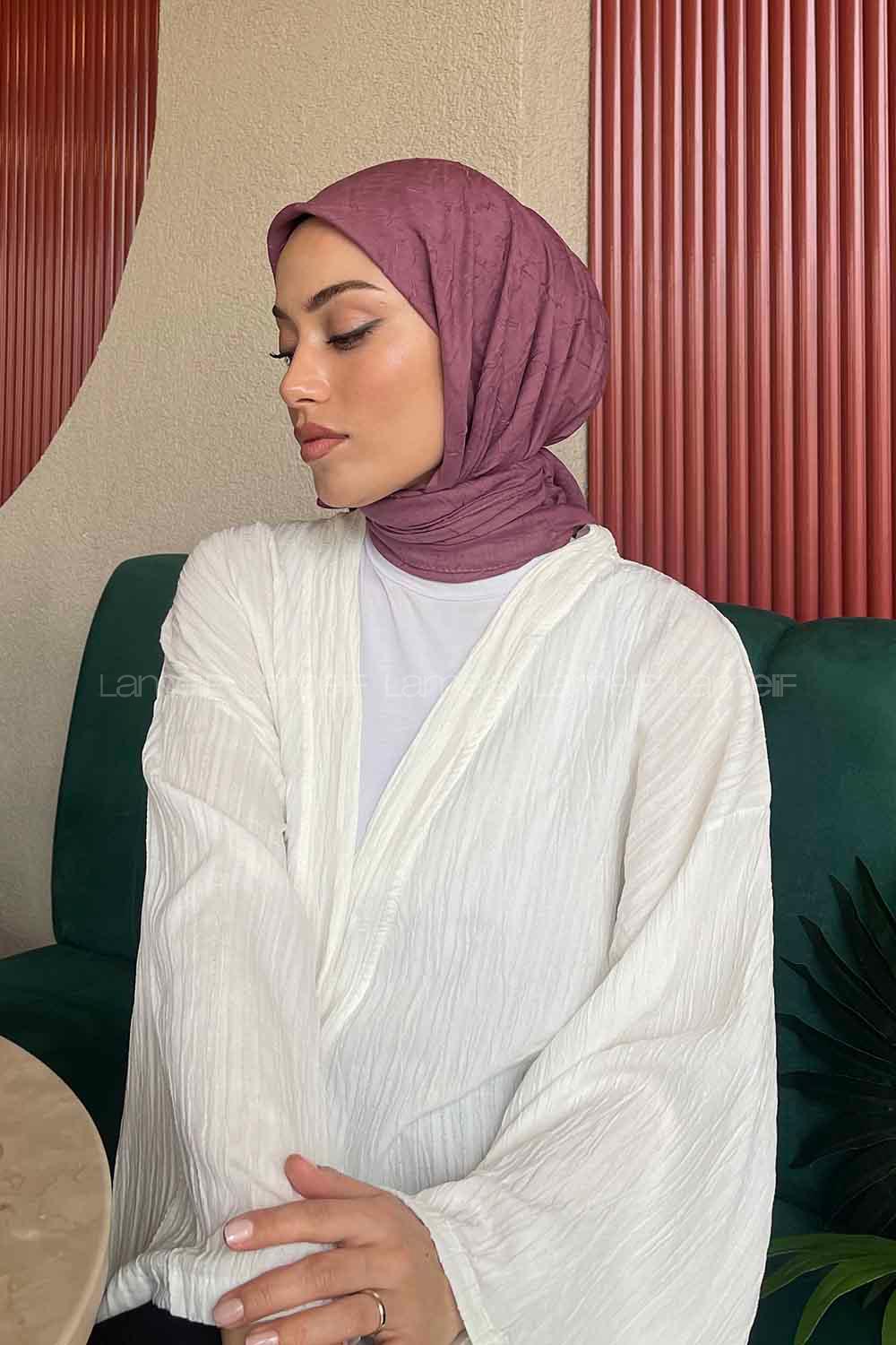 Lamelif Bambu Eşarp Koyu Gül