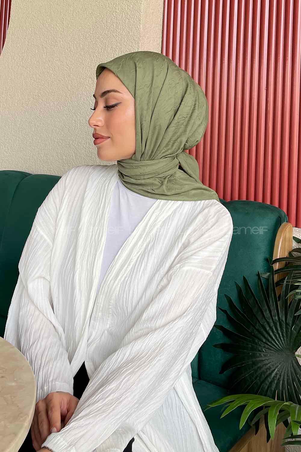 Lamelif Bambu Eşarp Mint  yeşili