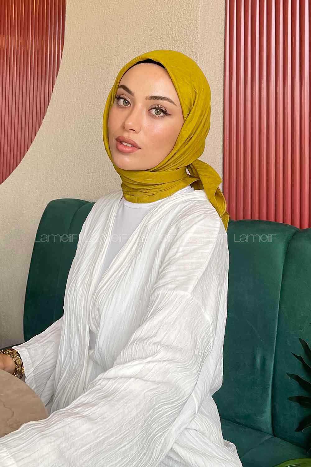 Lamelif Bambu Eşarp Yağ Yeşili