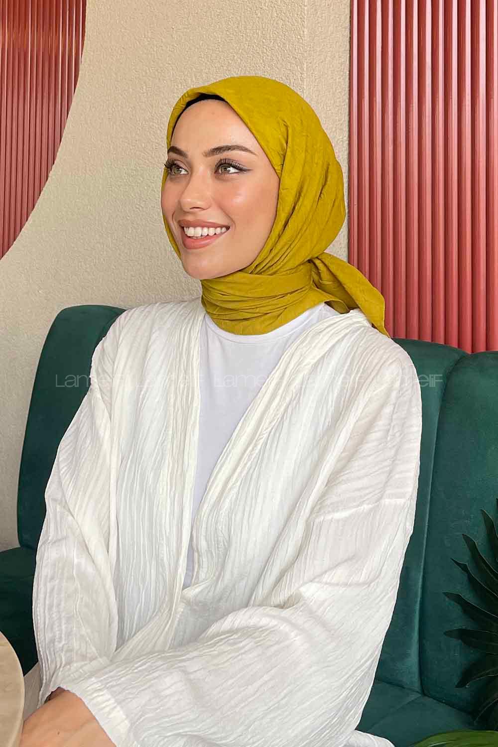 Lamelif Bambu Eşarp Yağ Yeşili