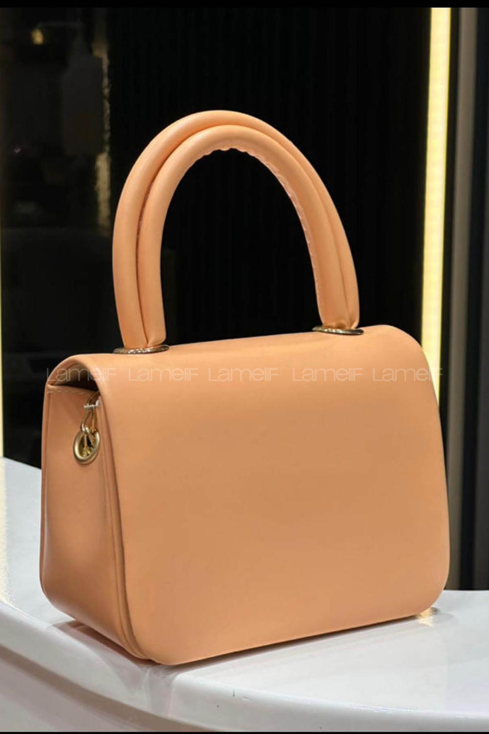 Lamelif Mini Çapraz Askılı Ve El Çantası Helen Portakal Sarısı