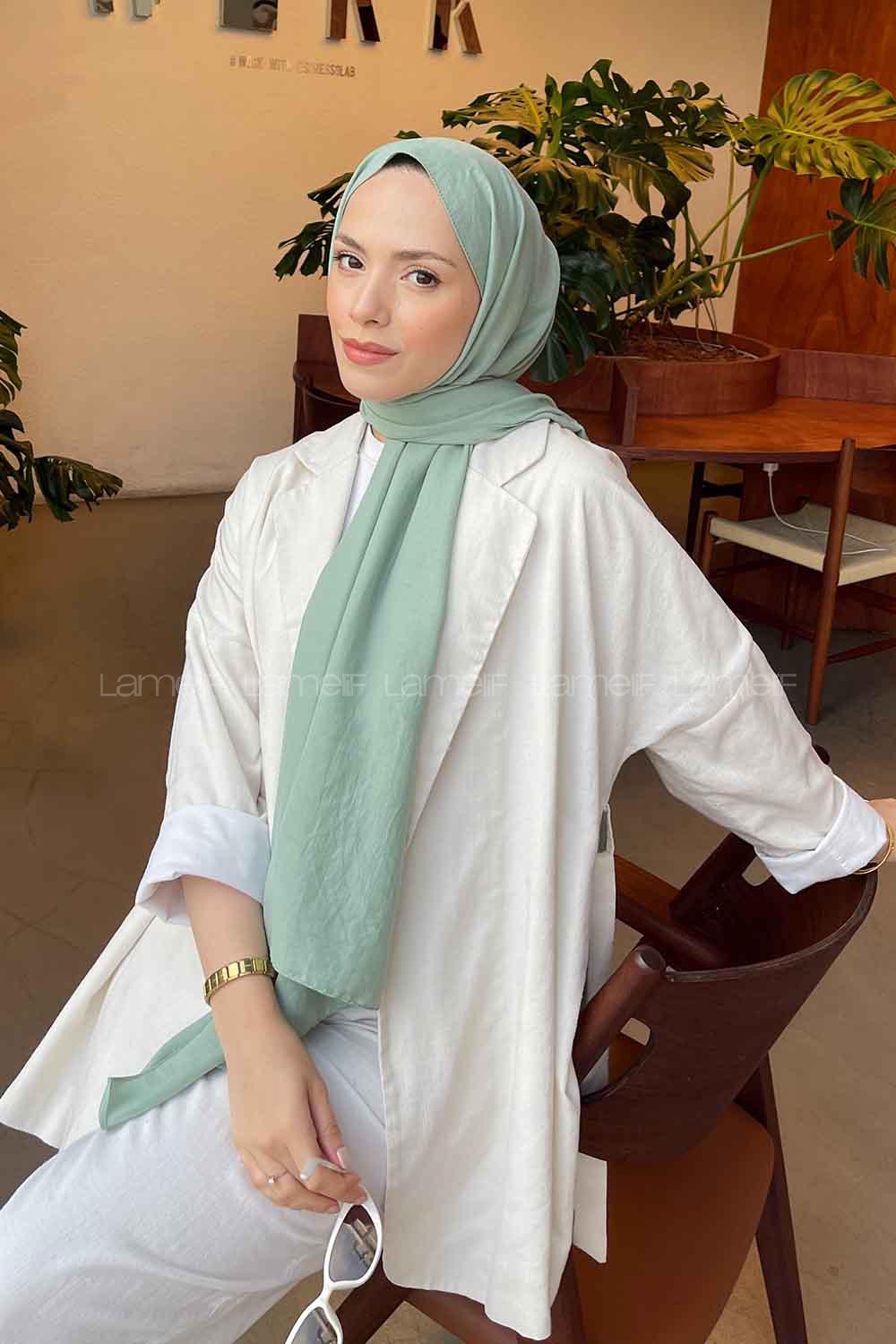 Lamelif Comfort Pamuk Şal Çağla Yeşili