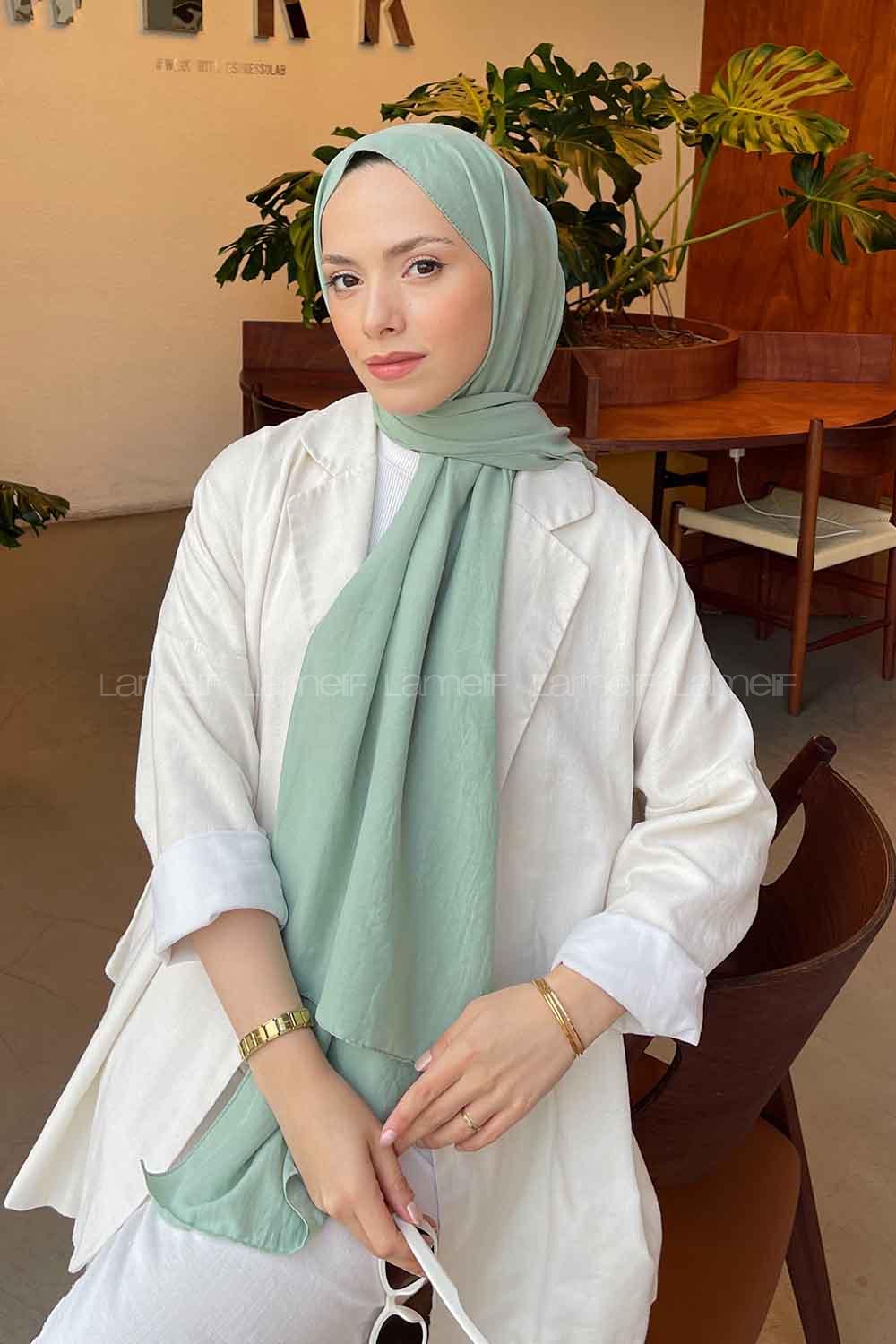 Lamelif Comfort Pamuk Şal Çağla Yeşili