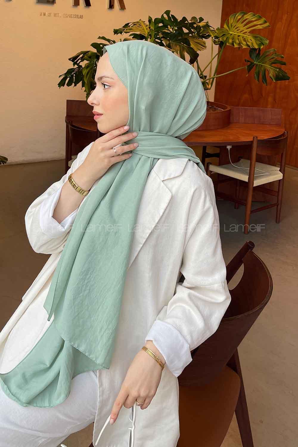 Lamelif Comfort Pamuk Şal Çağla Yeşili