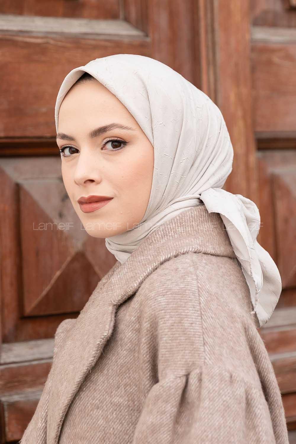 Lamelif Bambu Eşarp Açık Taş