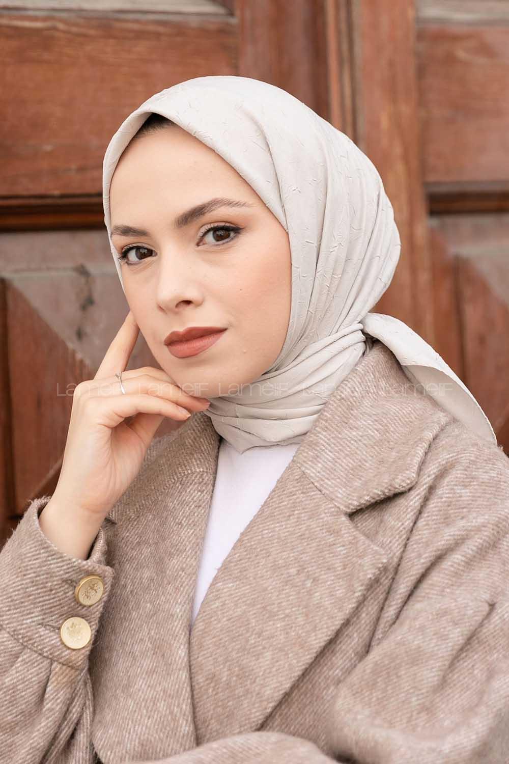 Lamelif Bambu Eşarp Açık Taş