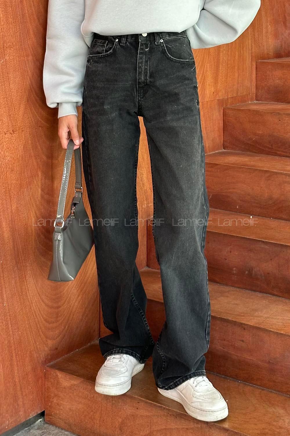 Smoked Cotton High Waist Pants