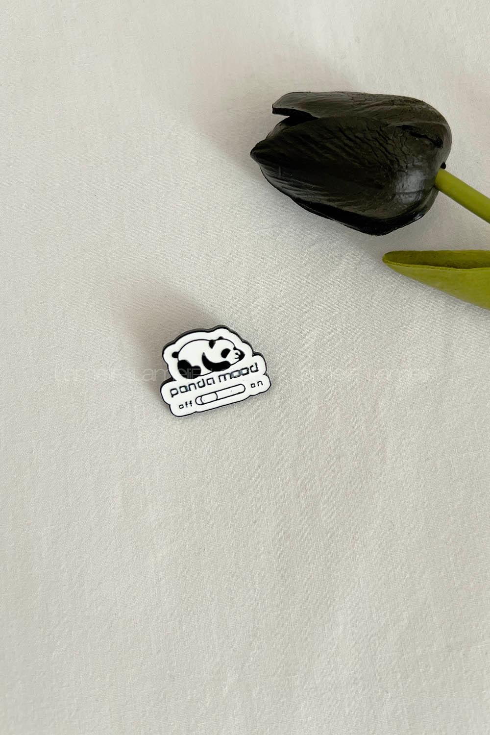 Lamelif Panda Mood Demir Broş