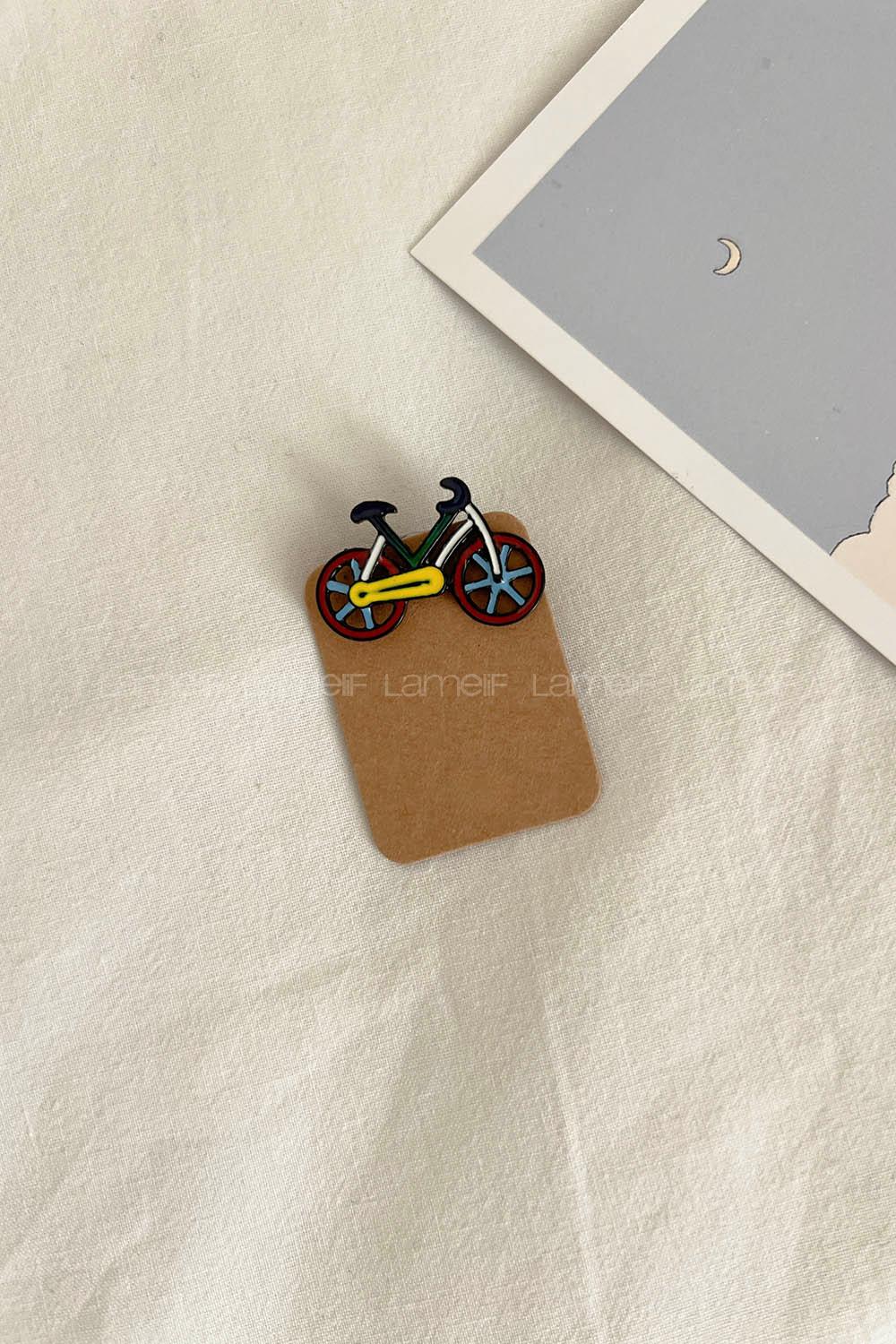 Modalamelif Bisiklet Desen Demir Broş