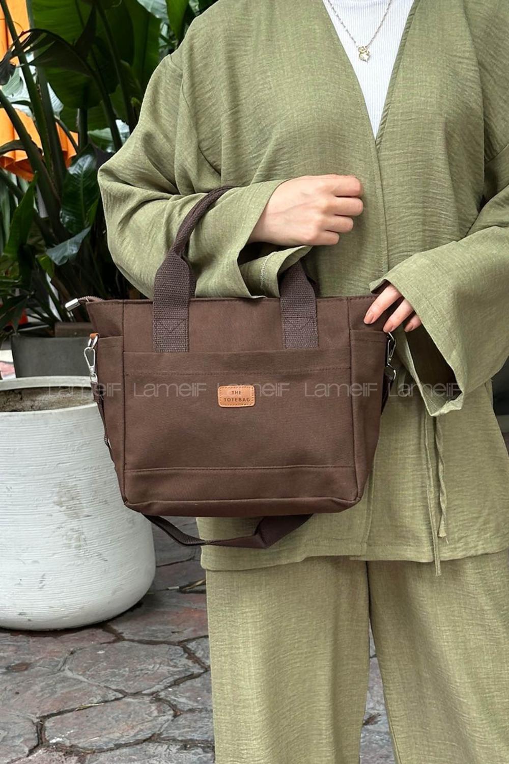 Bitter Brown Buckle Skin Hand Bag Bag