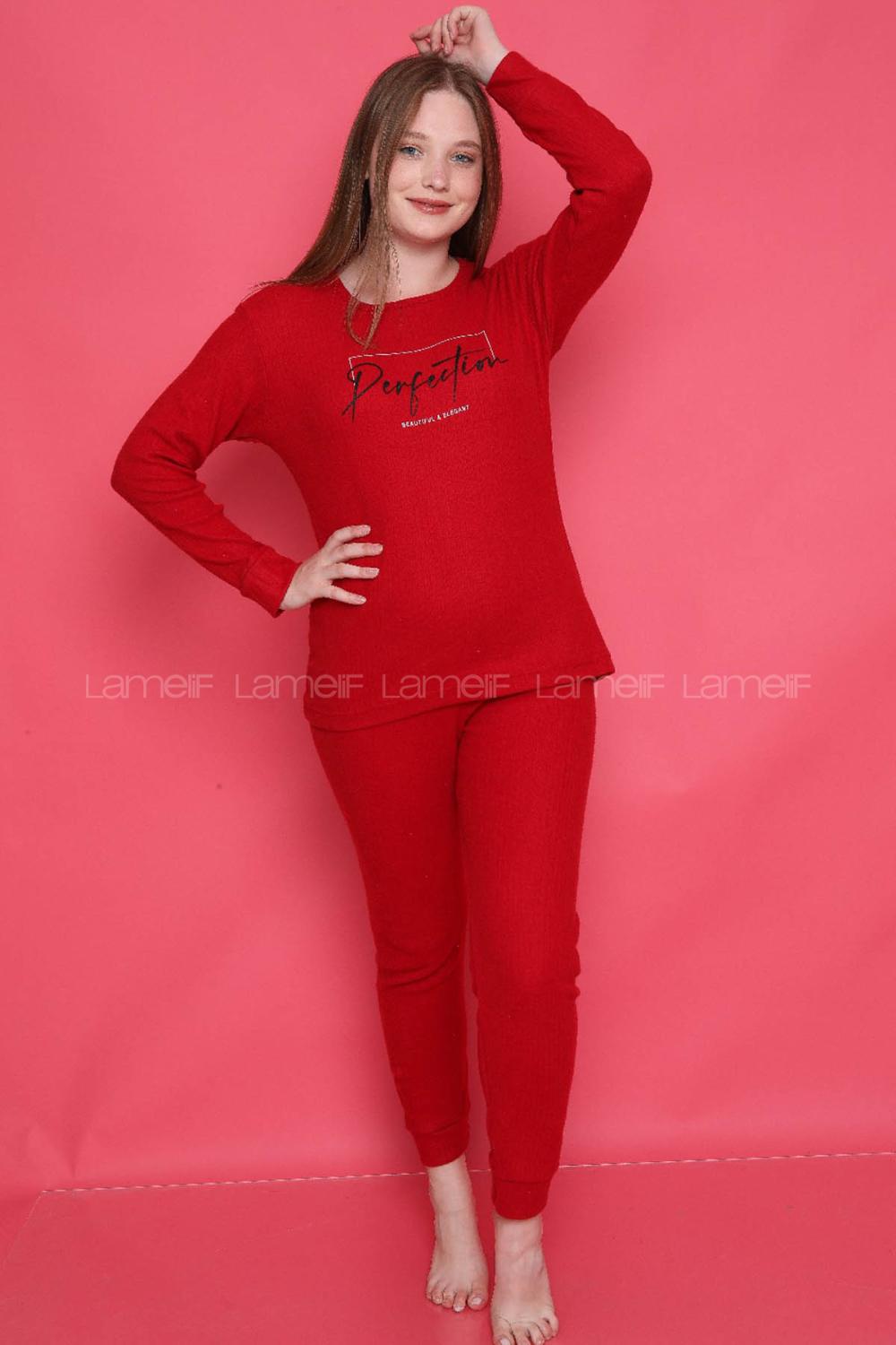 Lamelif Raporlu İnterlok Perfection Baskılı Penye Pijama Seti