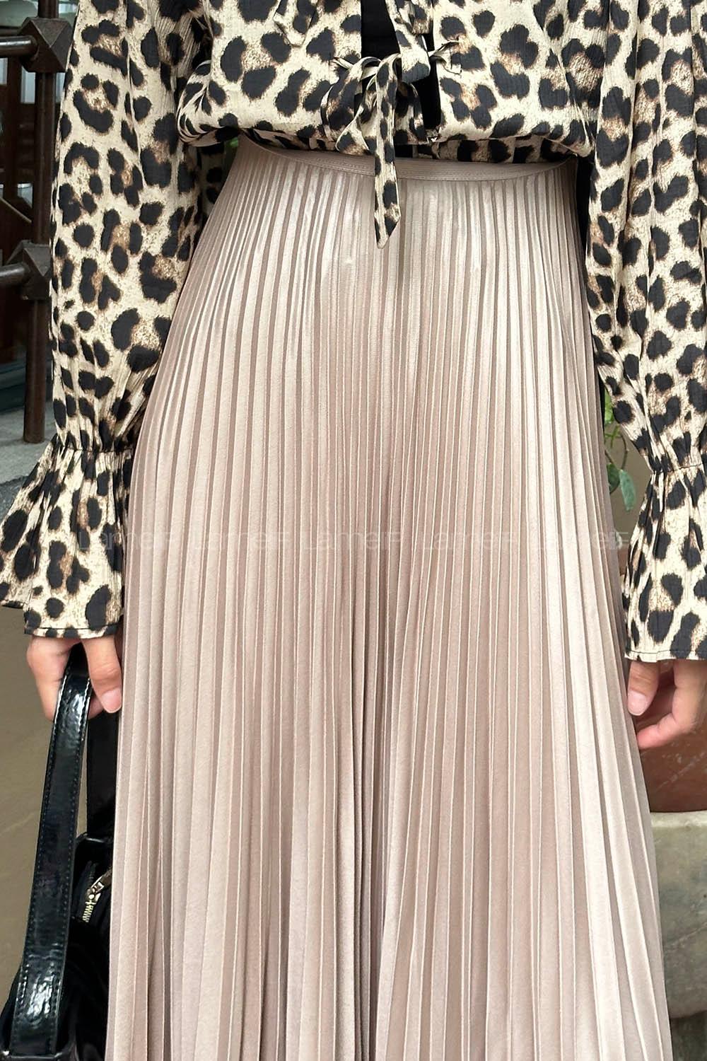 Lamelif Reinna Piliseli Etek Sütlü Kahve