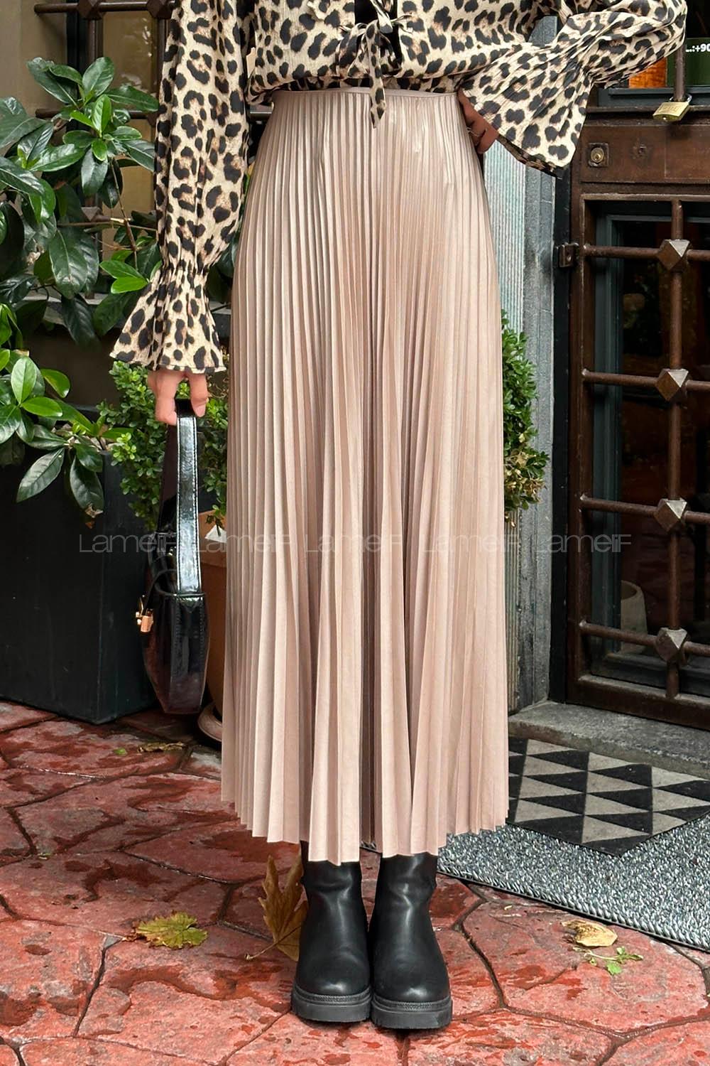 Lamelif Reinna Piliseli Etek Sütlü Kahve