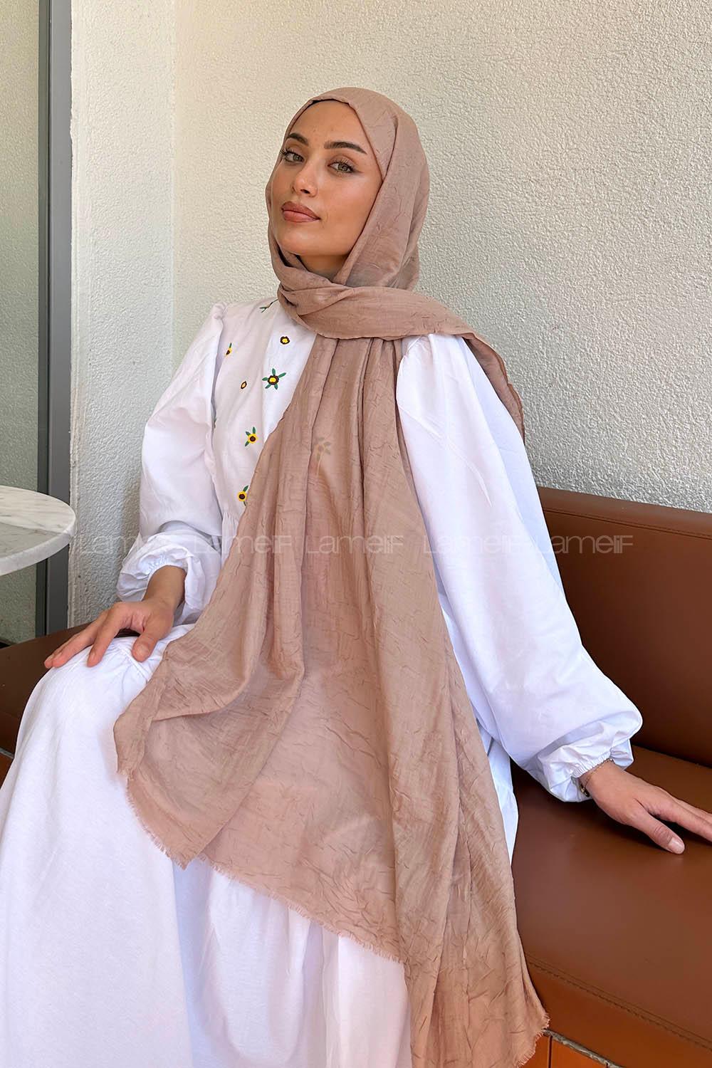 Lamelif Bambu Şal Koyu Bej