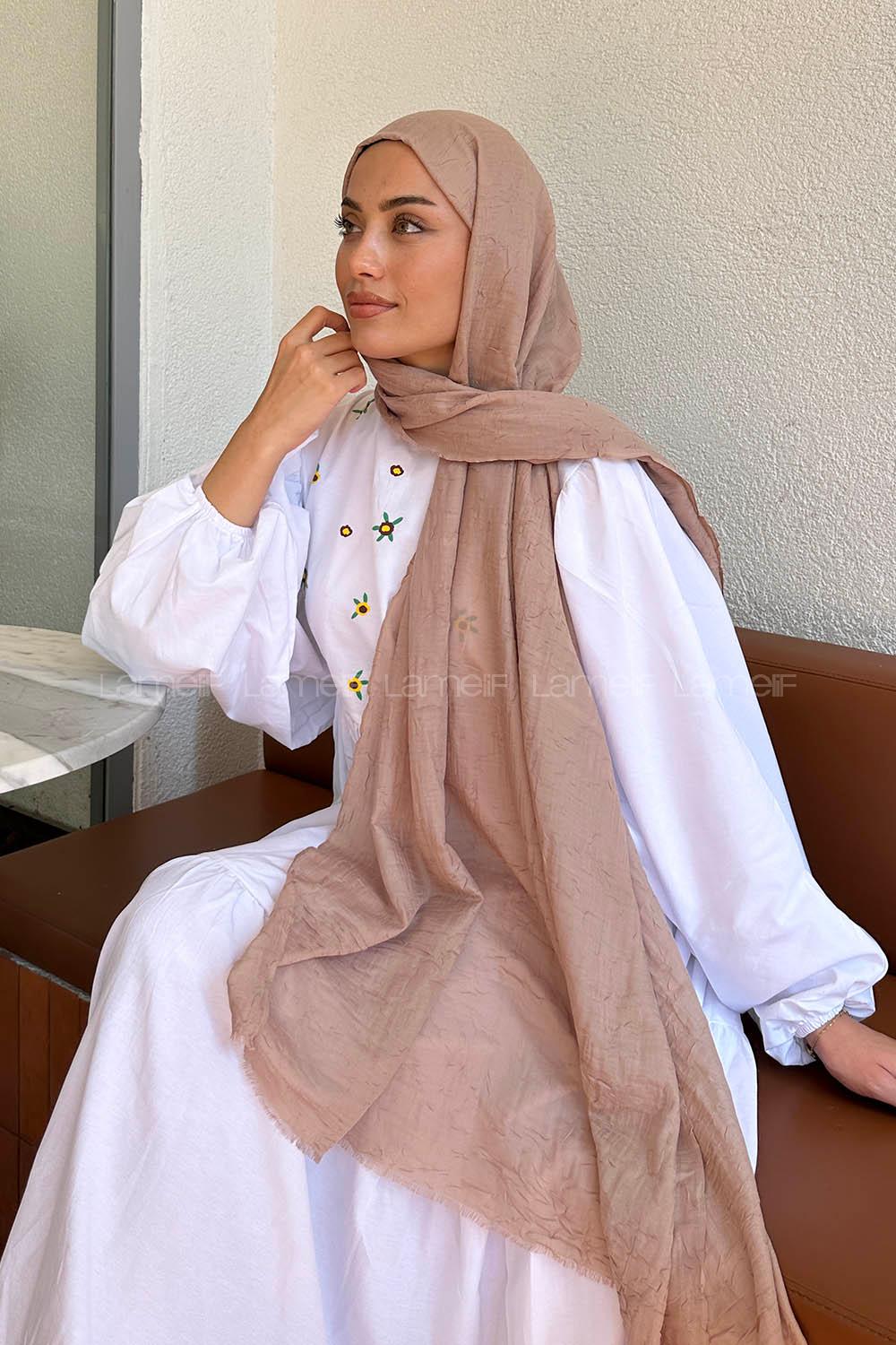 Lamelif Bambu Şal Koyu Bej