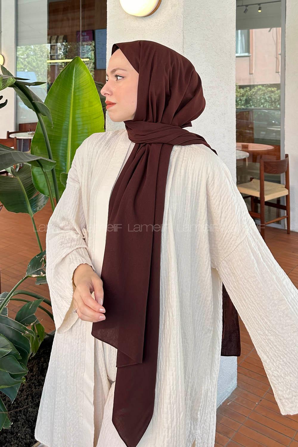 Bitter Brown Linen Straight Shawl