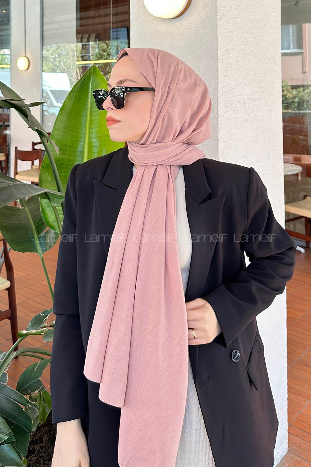 Lamelif Keten Şal Pudra