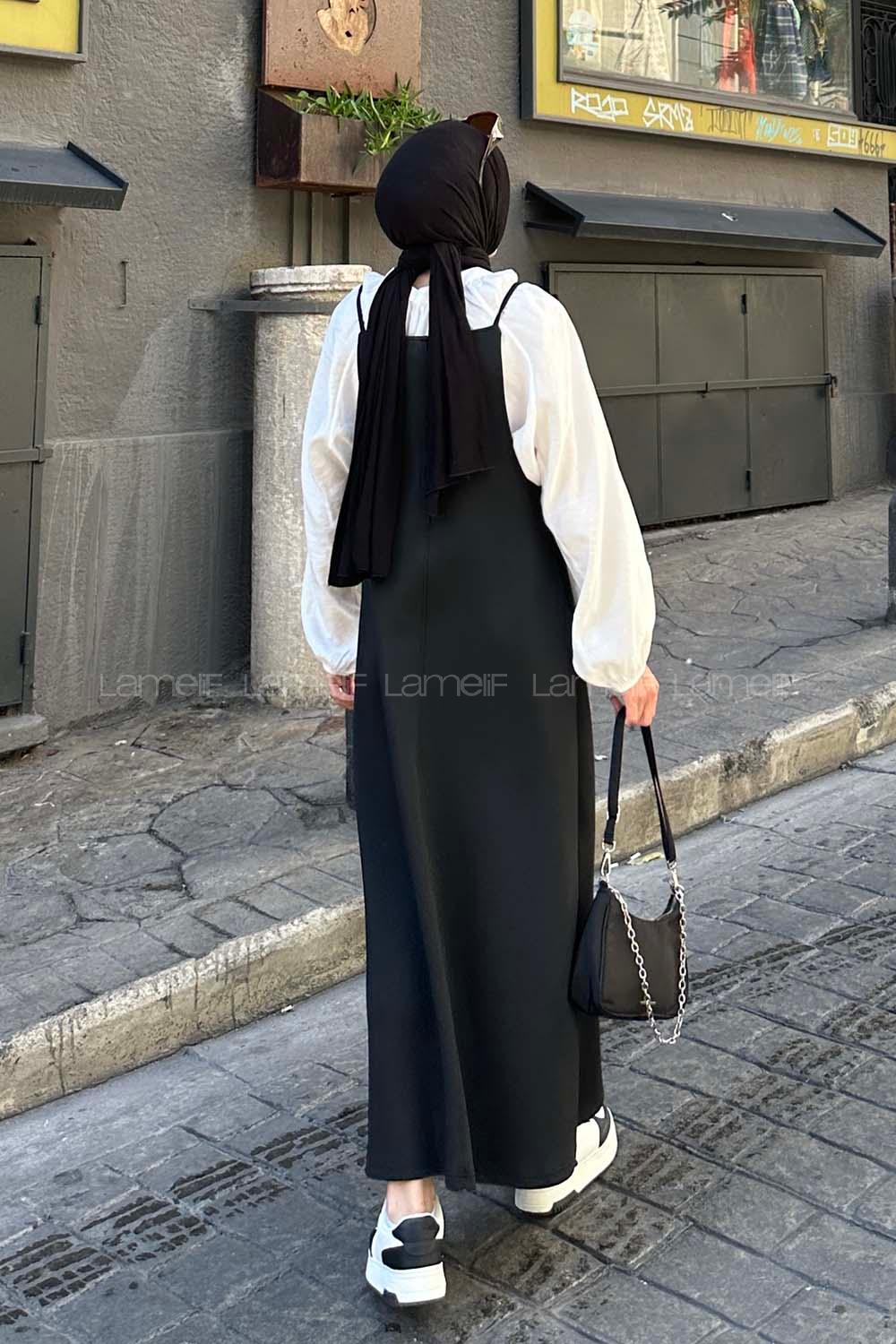 Lamelif Askılı Scuba Jile Siyah