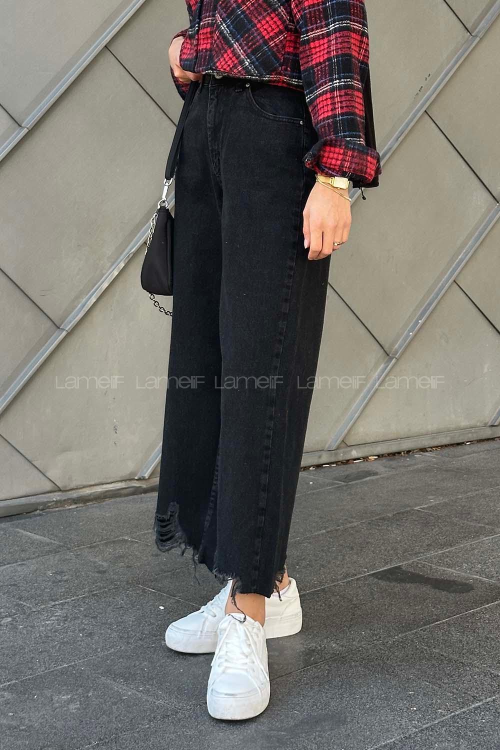 Smoked Denim Normal Waist Denim Pants