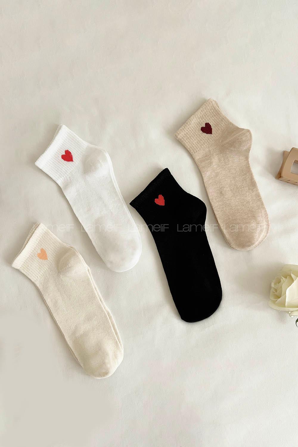 Lamelif 4lü Kalpli Yarım Konç Çorap