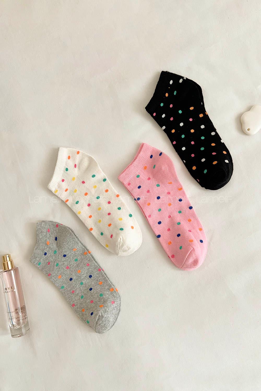 Lamelif 4lü puantiyeli Patik Çorap