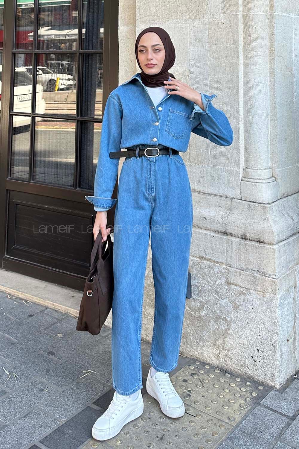 Lamelif Tek Cep Kot Tulum Mavi