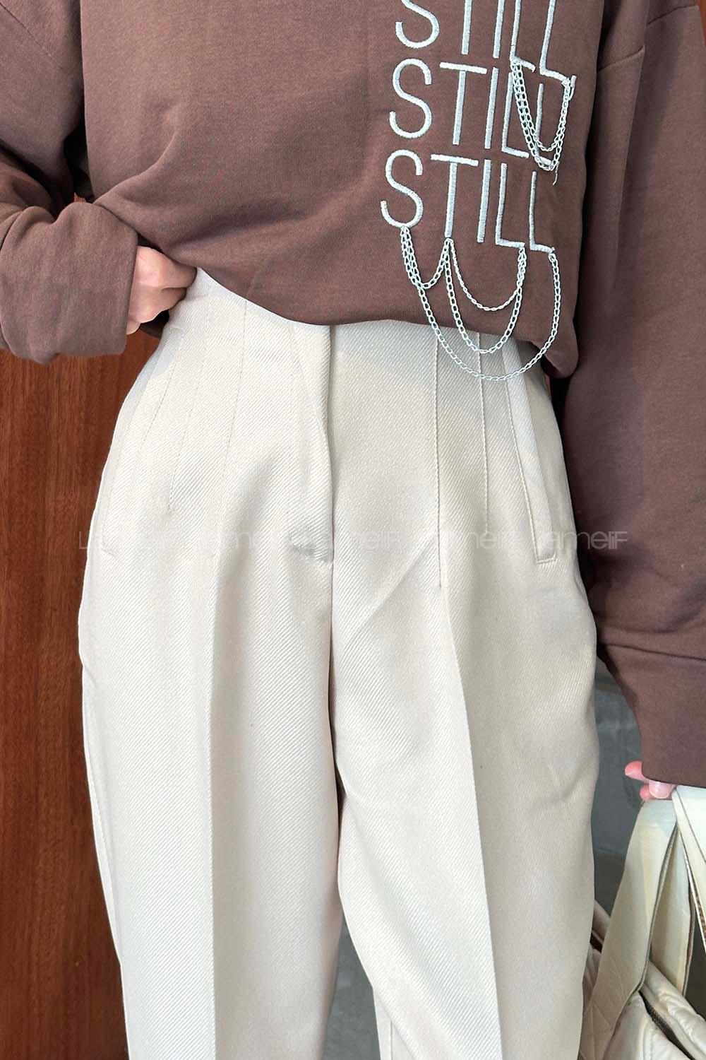 Modalamelif Fleto Cepli Pantolon Bej