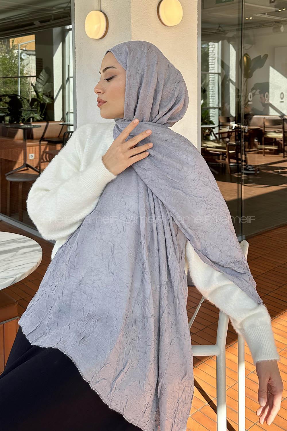 Lamelif Bambu Şal Gri