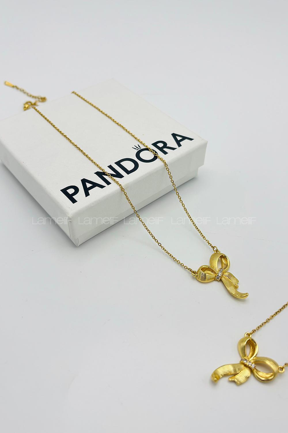 Lamelif 925 Ayar Çelik Kurdele Kolye Gold