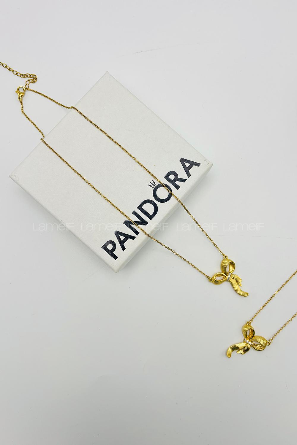 Lamelif 925 Ayar Çelik Kurdele Kolye Gold